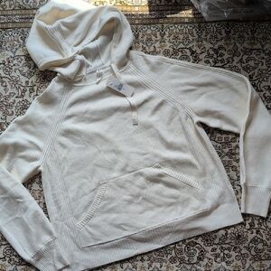 Anthropologie Daily Practice Women's Cream Hoodie Knit Sweater